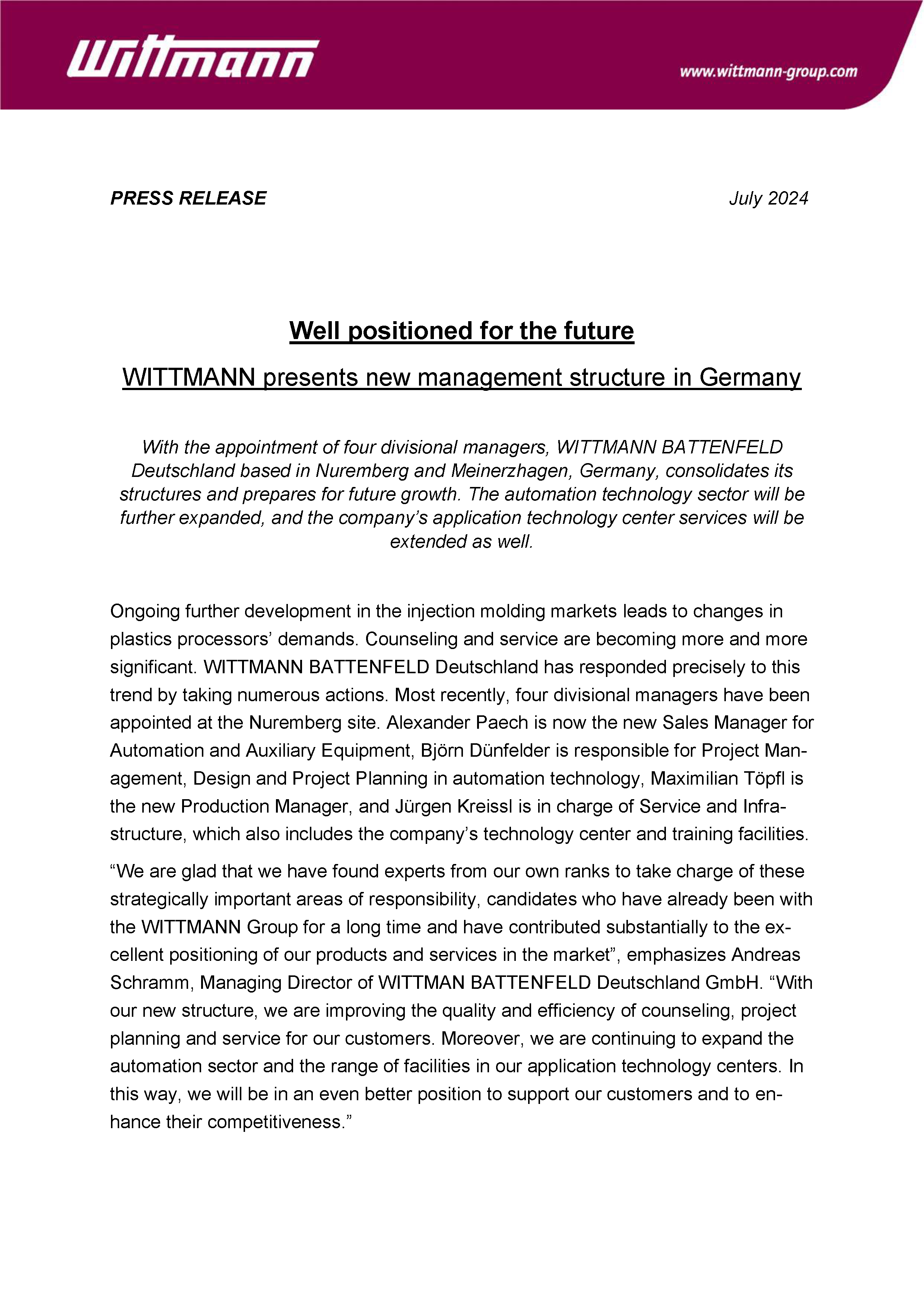 WITTMANN press release Management Germany_WEB