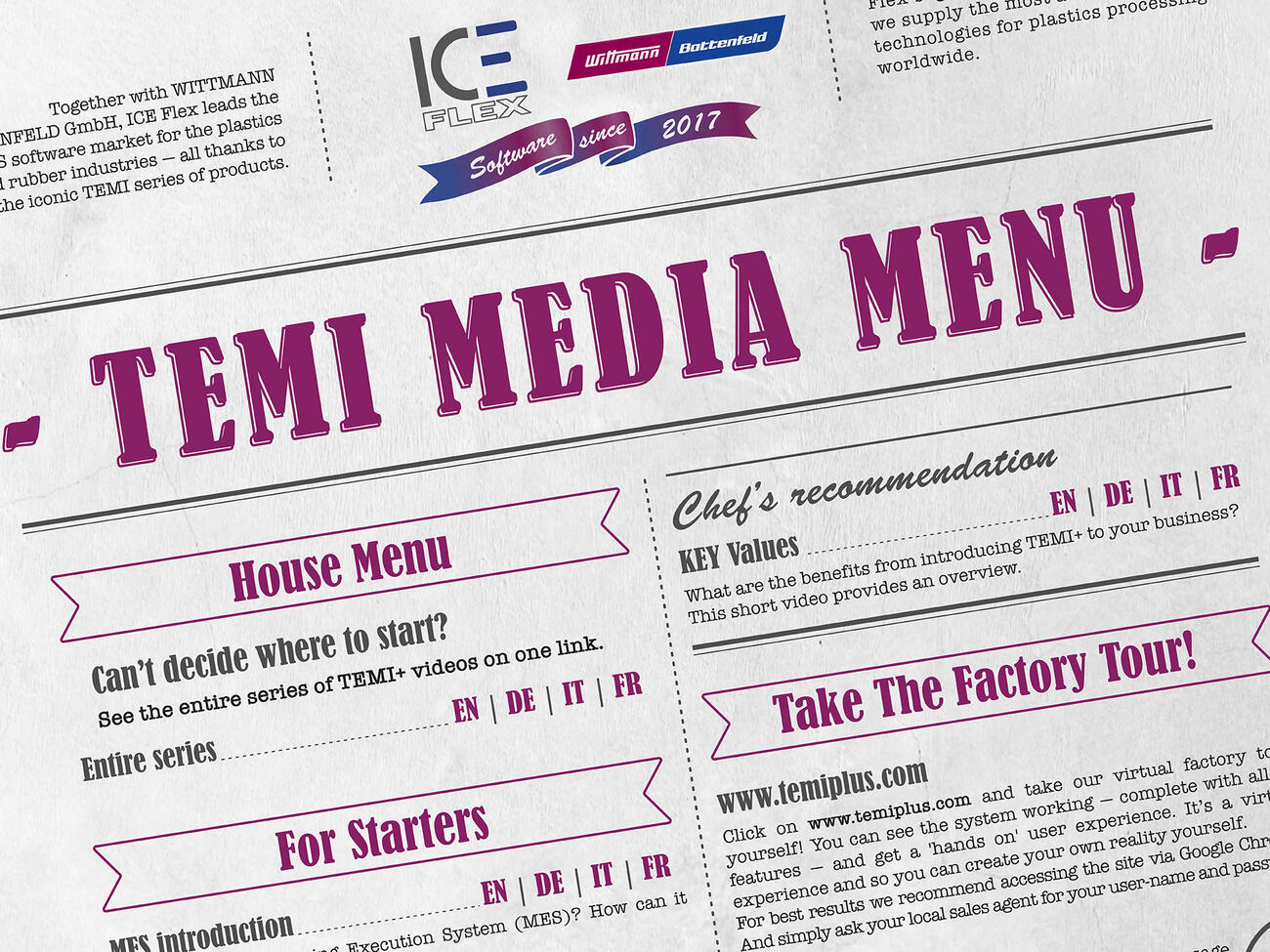 TEMI+ Media Menu